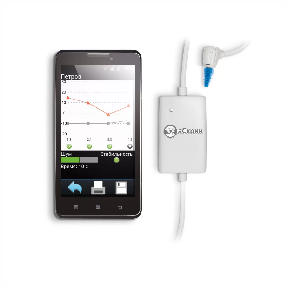 Фото АСКРИН миниатюрный прибор для скрининга слуха Изображение АСКРИН миниатюрный прибор для скрининга слуха