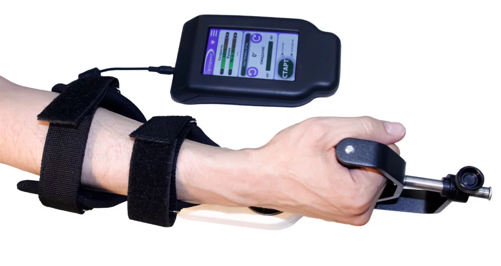 Фото «ОРТОРЕНТ-ЛУЧЕЗАПЯСТНЫЙ» Аппарат двигательный для роботизированной механотерапии суставов верхних конечностей модель Изображение «ОРТОРЕНТ-ЛУЧЕЗАПЯСТНЫЙ» Аппарат двигательный для роботизированной механотерапии суставов верхних конечностей модель